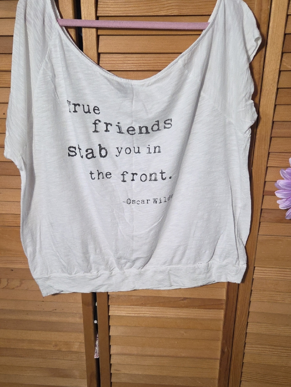 Torrid Vintage 2014 Oscar Wilde White Graphic Tee - Stab You In The Front